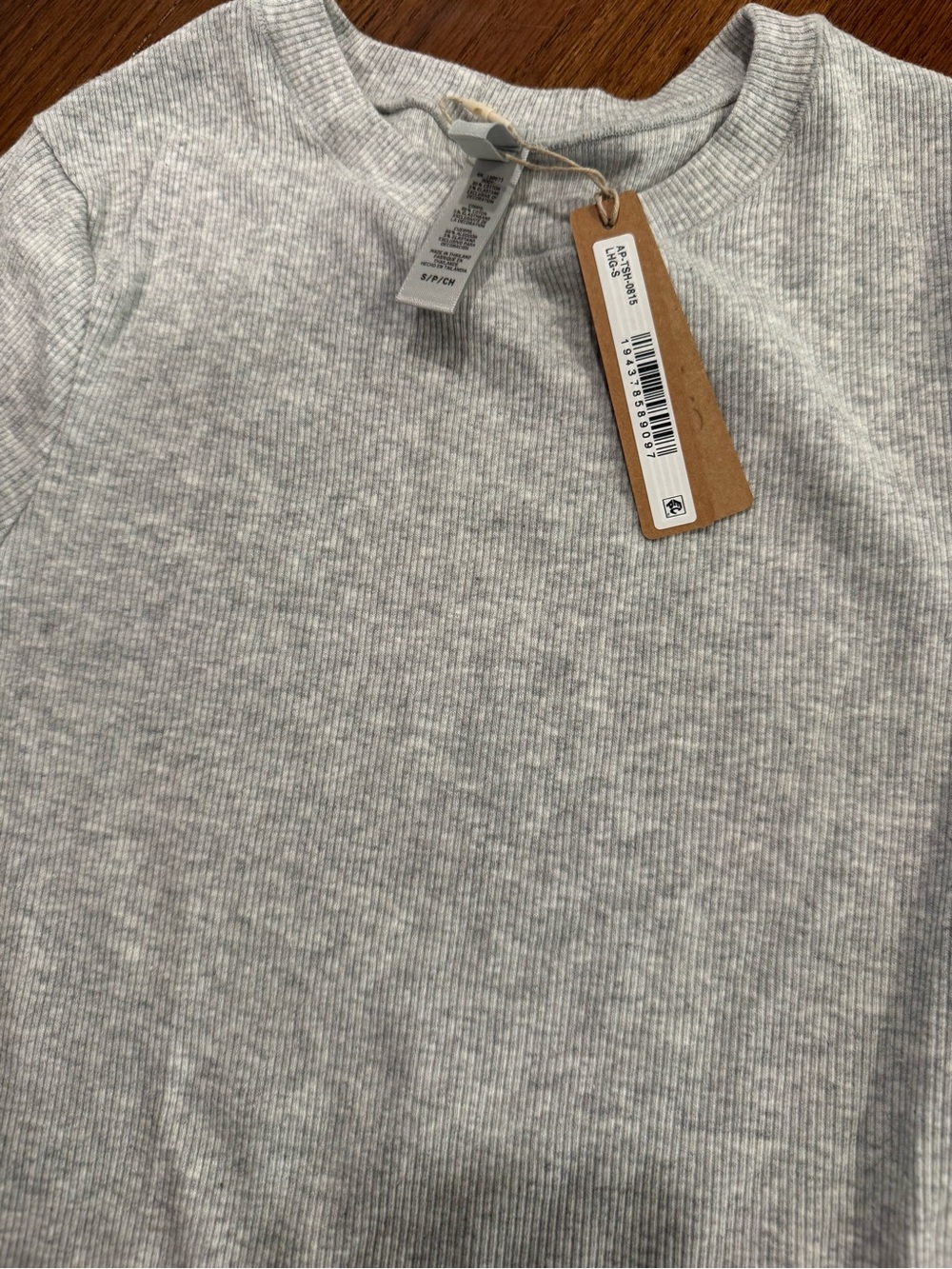 SKIMS Short Sleeve Ribbed Tee in Light Gray - Picture 8 of 10
